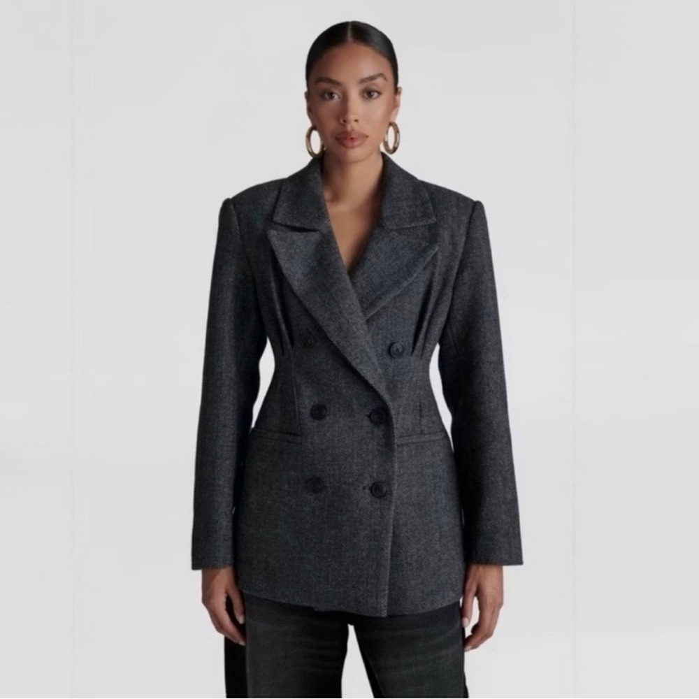 KBB by KAHLANA  Double-Breasted Gray “The Corset Blazer”